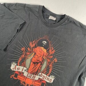 As I Lay Dying T Shirt Mens 2XL Hanes Heavyweight Band Graphic‎ Rock Metal Skull